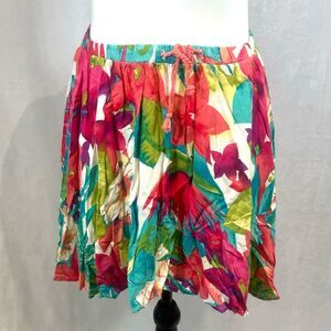 Colorful tropical print flowy skirt size small